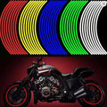 Car & Bike Tyre Reflective Rim Stickers (18 Yellow Stripes, Universal Fit)