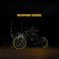 Car & Bike Tyre Reflective Rim Stickers (18 Yellow Stripes, Universal Fit)